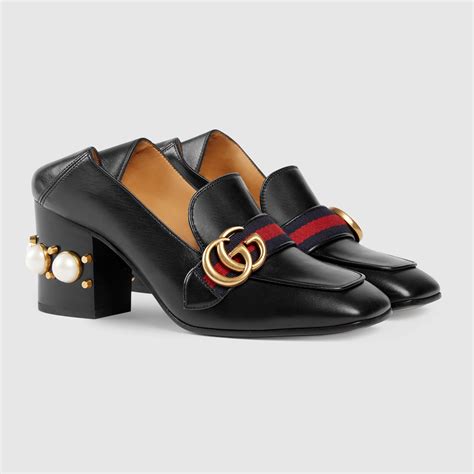 mocassino gucci donna con tacco|Mocassino tacco medio in pelle .